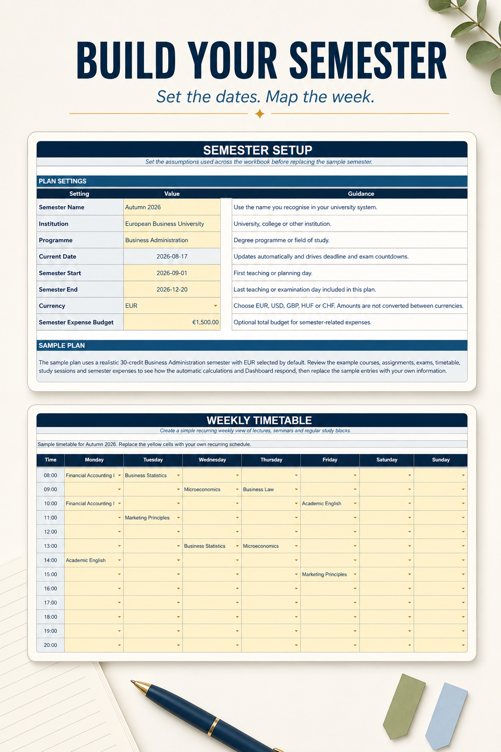 University Semester Planner