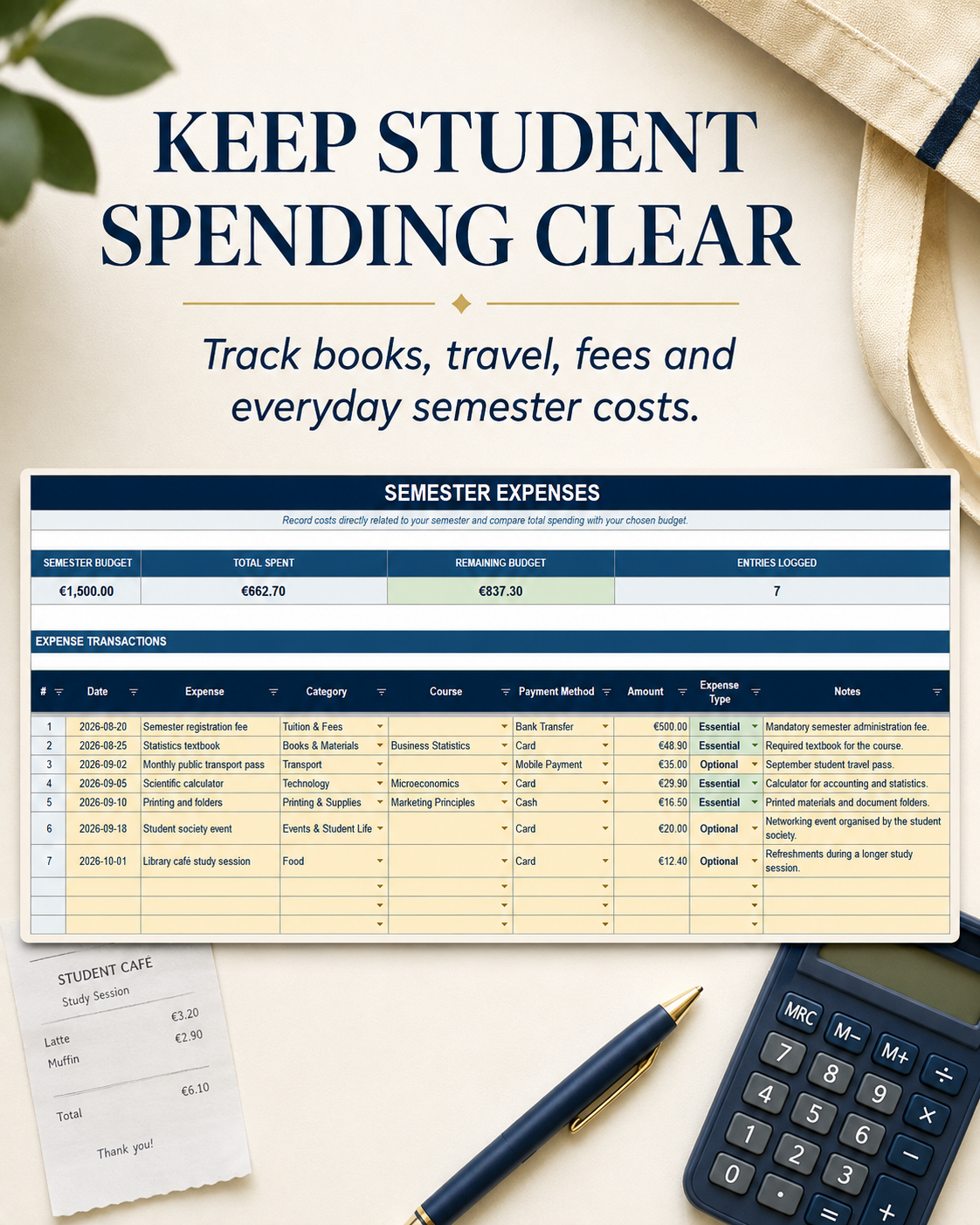 University Semester Planner